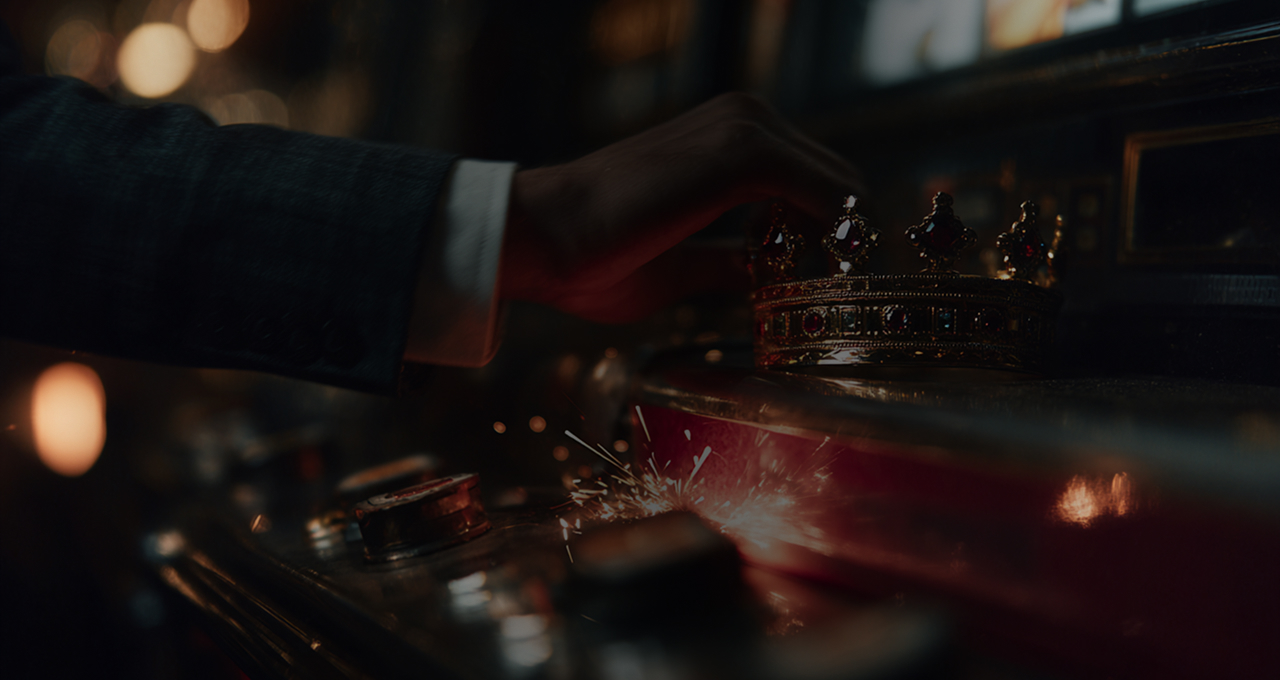 Corona accanto ai comandi di una slot