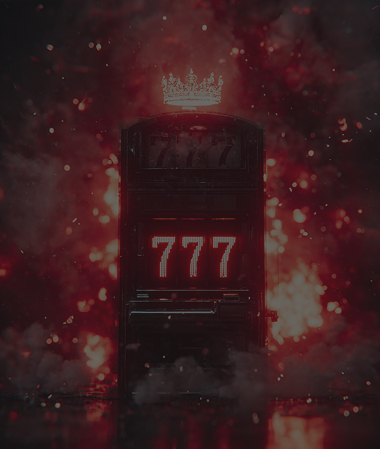 Slot 777 con corona e luce rossa